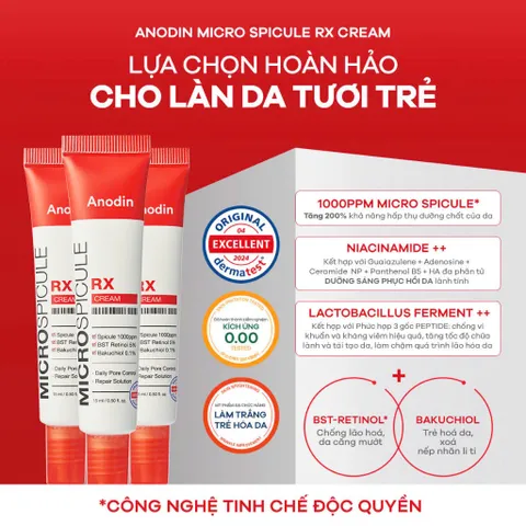 Kem dưỡng trẻ hóa da vi gai Anodin Micro Spicule RX Cream căng bóng da Hàn Quốc 15ml
