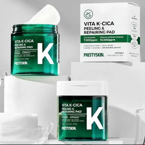 Toner Pad Vita K-Cica Peeling & Repairing Pad Pretty Skin Hàn Quốc 80 miếng