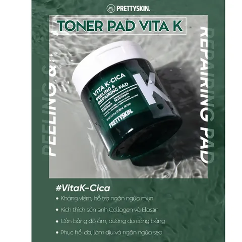 Toner Pad Vita K-Cica Peeling & Repairing Pad Pretty Skin Hàn Quốc 80 miếng
