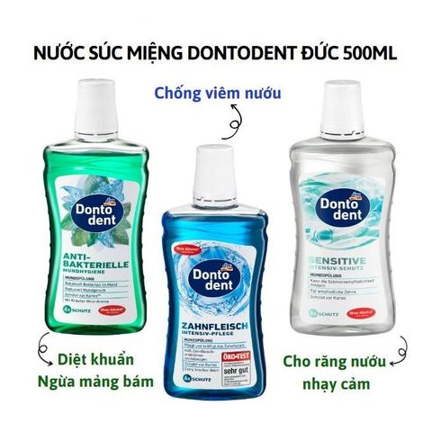 Nước súc miệng Dontodent  thơm miệng, diệt khuẩn Đức 500ml