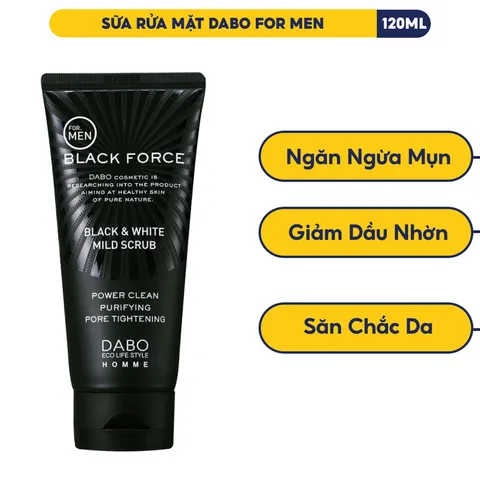 Sữa rửa mặt nam thải độc, khử nhờn, dưỡng ẩm Dabo Black Fore Hydration Hàn Quốc 120ml
