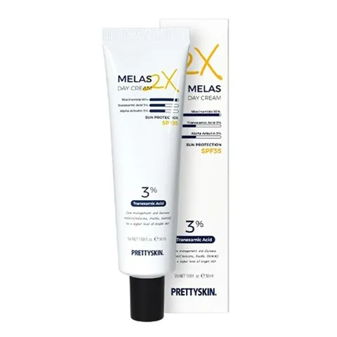Kem dưỡng ban ngày trắng da, mờ thâm nám, tàn nhang Pretty Skin Melas 2X Day Cream 50ml