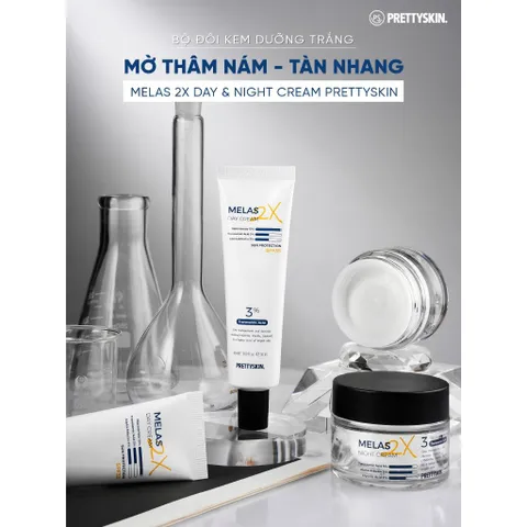 Kem dưỡng ban ngày trắng da, mờ thâm nám, tàn nhang Pretty Skin Melas 2X Day Cream 50ml