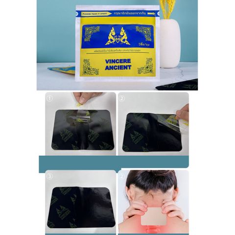 Miếng dán giảm đau cổ vai gáy VINCERE ANCIENT Thái Lan - 1 túi 5 gói