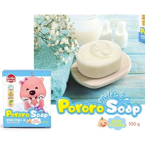 Xà bông tắm trẻ em Pororo hương trái cây Hàn Quốc 100g - Làm sạch, trắng sáng da trẻ em