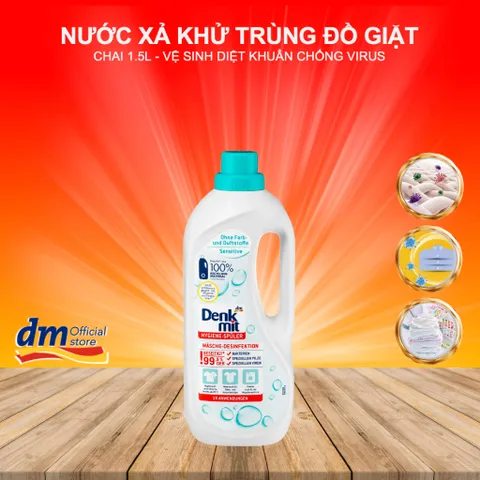 Nước xả khử trùng đồ giặt khử mùi, diệt khuẩn Denkmit nhập khẩu Đức 1.5l