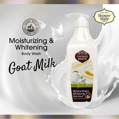 Sữa Tắm Showermate Goal Milk Moisturising & Whitening Tinh Chất Sữa Dê Làm Trắng & Dưỡng Ẩm Da 550ml
