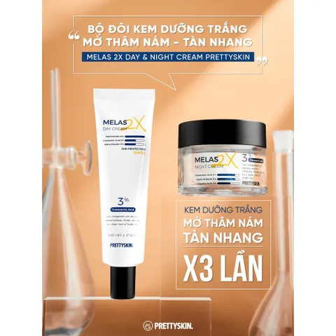 Kem dưỡng trắng da mờ thâm nám, tàn nhang ngày đêm Pretty Skin Melas 2X Cream 50ml
