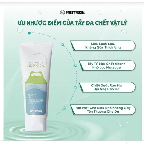 Tẩy Da Chết Chiết Xuất Rau Má Pretty Skin Jeju Cica Peeling Gel 150ml