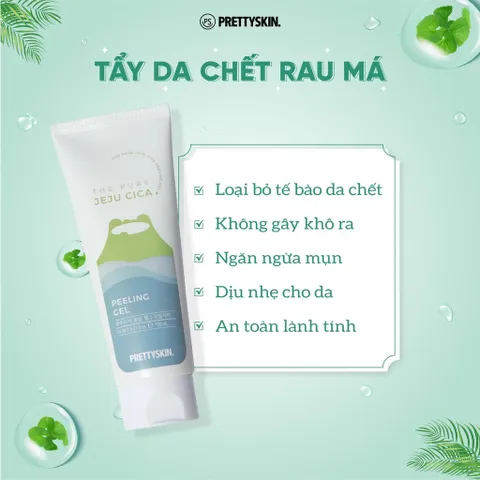 Tẩy Da Chết Chiết Xuất Rau Má Pretty Skin Jeju Cica Peeling Gel 150ml