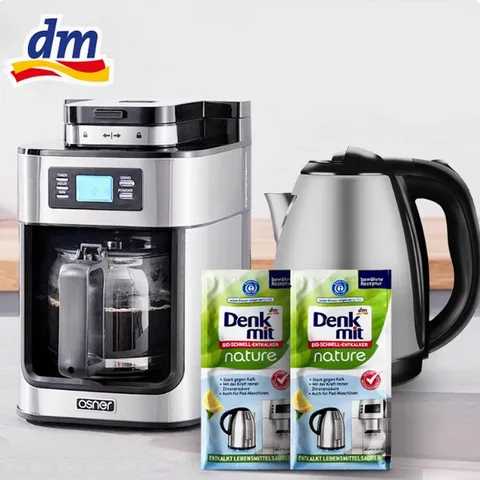 Bột tẩy cặn bình đun nước, Ấm siêu tốc, máy pha cà phê Denkmit của Đức 2 gói