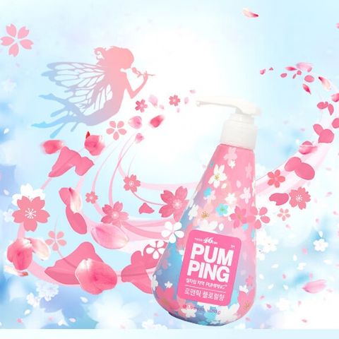 Kem đánh răng PumPing Flower hoa anh đào bảo vệ răng chắc khỏe Hàn Quốc 285g