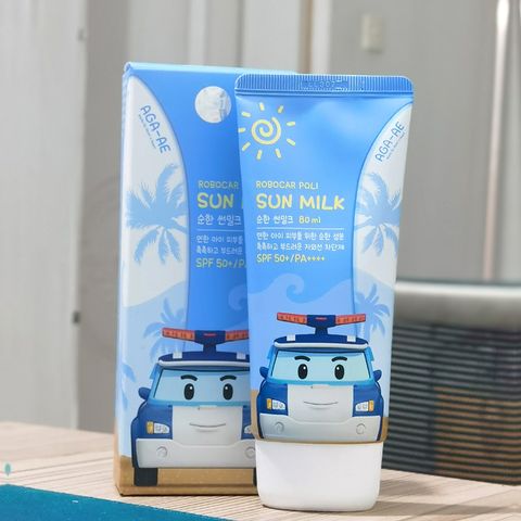 Kem chống nắng chuyên biệt cho trẻ POLI Sun Milk SPF50+ an toàn, dịu nhẹ cho da Hàn Quốc 80ml