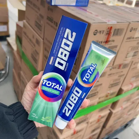 Kem đánh răng bạc hà và táo 2080 Total Double Hàn Quốc giảm hôi miệng, chống viêm nướu 120g