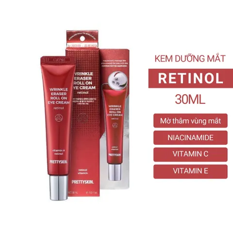 Kem dưỡng giảm thâm, quầng mắt Retinol giảm nhăn Prettyskin Wrinkle eye cream Hàn Quốc 30ml