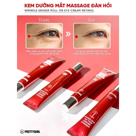 Kem dưỡng giảm thâm, quầng mắt Retinol giảm nhăn Prettyskin Wrinkle eye cream Hàn Quốc 30ml