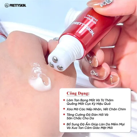 Kem dưỡng giảm thâm, quầng mắt Retinol giảm nhăn Prettyskin Wrinkle eye cream Hàn Quốc 30ml