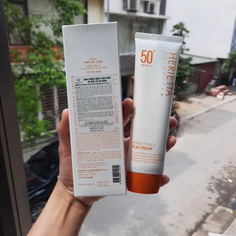 Kem chống nắng thảo dược, kem lót đa năng Welcos Herietta UV System Perfect Multi Sun Cream
