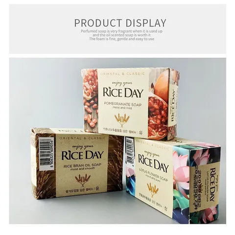 Xà bông tắm hương sen Rice Day Soap giúp cải thiện tình trạng mụn hiệu quả Hàn Quốc 100g