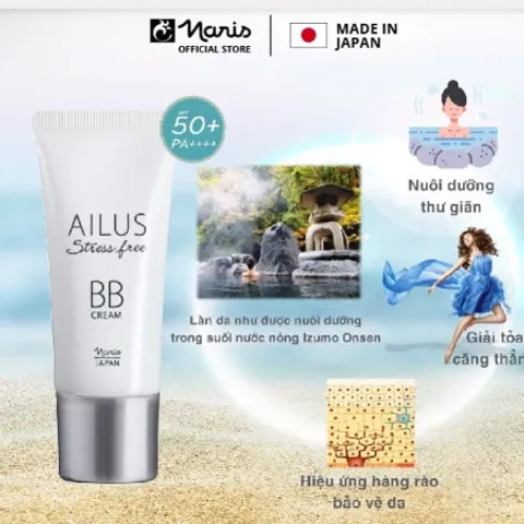 Kem nền trang điểm đa chức năng BB Cream Naris Ailus Stress Free 30g - che khuyết điểm, kiềm dầu