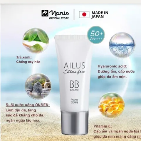 Kem nền trang điểm đa chức năng BB Cream Naris Ailus Stress Free 30g - che khuyết điểm, kiềm dầu