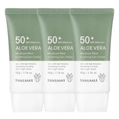 Kem chống nắng Lô hôi dịu da, kiềm dầu Kwailnara Aloe Vera Sun Cream SPF50+ Hàn Quốc 50g