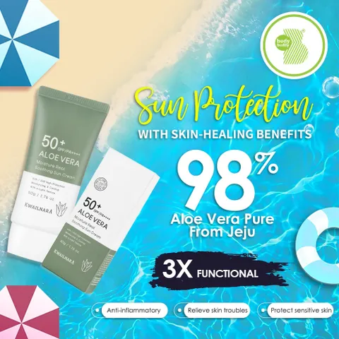 Kem chống nắng Lô hôi dịu da, kiềm dầu Kwailnara Aloe Vera Sun Cream SPF50+ Hàn Quốc 50g