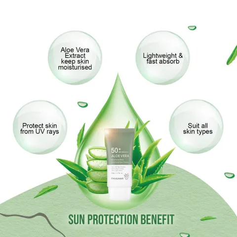 Kem chống nắng Lô hôi dịu da, kiềm dầu Kwailnara Aloe Vera Sun Cream SPF50+ Hàn Quốc 50g