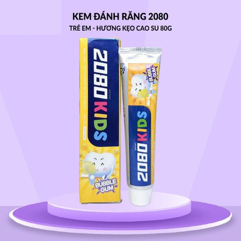 Kem đánh răng trẻ em 2080 Kids ngừa sâu răng và các lỗ hổng phá hủy men răng Hàn Quốc 80g