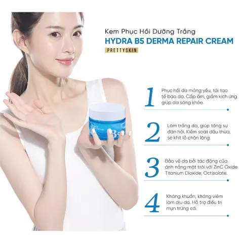 Kem dưỡng trắng da B5 Pretty Skin phục hồi và dưỡng sáng Hydra Derma Repair Cream 52ml