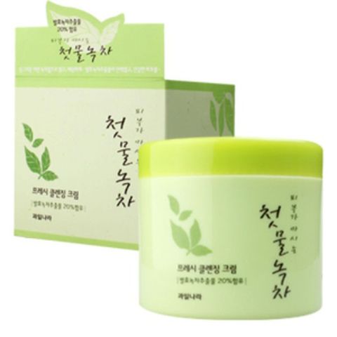 Kem tẩy trang trà xanh Welcos Green Tea Fresh Cleansing Cream sạch sâu, duy trì độ ẩm Hàn Quốc 300g