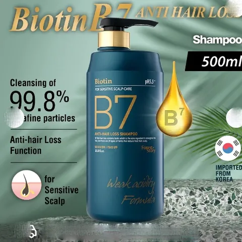 Dầu gội xả giảm gàu, ngăn rụng tóc Biotin B7 Anti Hair Loss Shampoo cân bằng độ PH 5.5 Hàn Quốc