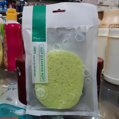 Bông rửa mặt bọt biển tẩy tế bào chết Miraculous xanh Hàn Quốc