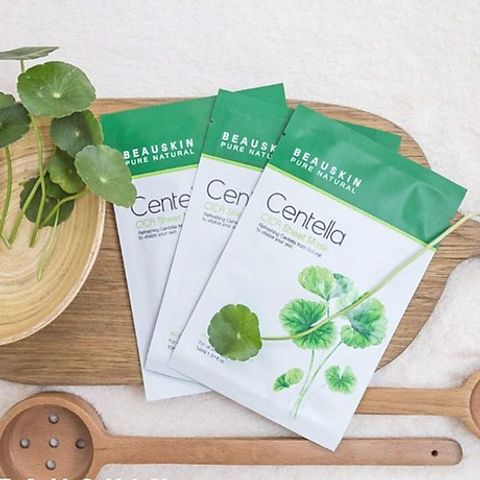 Hộp 5 mặt nạ rau má Beauskin Cica Centella giúp phục hồi, tái tạo, giảm mụn 30mlx5 Hàn Quốc