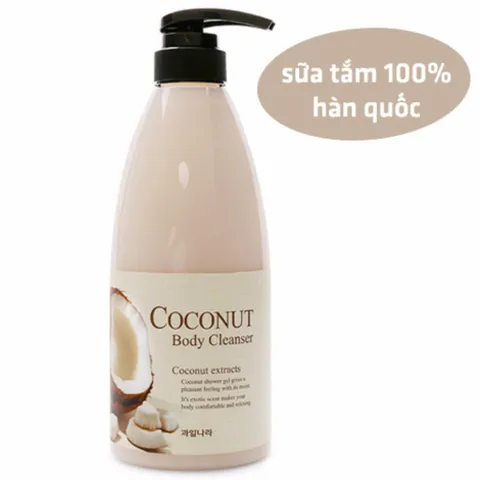 Sữa tắm trái dừa dạng gel làm trắng da Welcos Coconut Body Hàn Quốc 750ml - Hàng Chính Hãng
