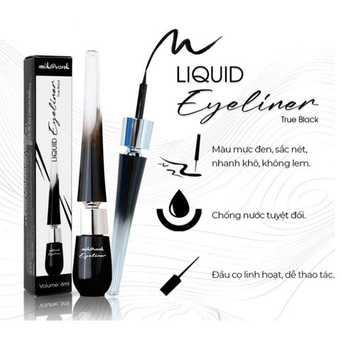 Kẻ mắt nước Mik@vonk siêu đen không lem không trôi Hàn Quốc 3.5ml