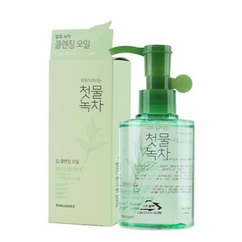 Dầu tẩy trang trà xanh làm sạch bụi bẩn, bã nhờn Welcos Green Tea Deep Cleansing Oil Hàn Quốc 170ml