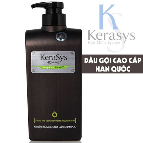 Dầu Gội Nam Loại Bỏ Bụi Bẩn, Bã Nhờn, Tạo Nếp Tóc Kerasys Homme Deep Shampoo Hàn Quốc 550ml