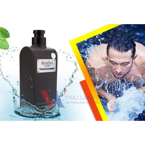 Dầu Gội Nam Loại Bỏ Bụi Bẩn, Bã Nhờn, Tạo Nếp Tóc Kerasys Homme Deep Shampoo Hàn Quốc 550ml
