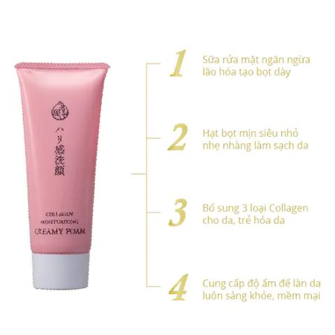 Sữa Rửa Mặt Ngăn Ngừa Lão Hóa Naris Cosmetic Uruoi Collagen Moisturizing Creamy Foam 100g
