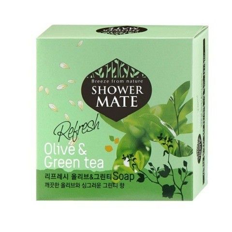 Xà bông tắm Shower Mate chứa nhiều vitamin, nuỗi dưỡng làn da Olive & Green Tea Hàn Quốc 100g