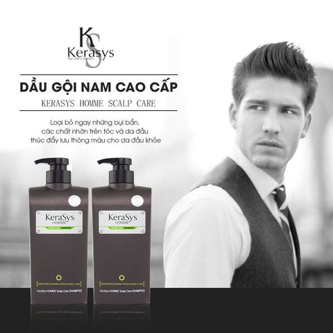 Dầu Gội Nam Chăm Sóc Da Đầu, Giảm Gàu Ngứa Kerasys Homme Salp Care Shampoo Hàn Quốc 550ml