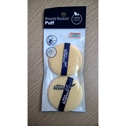 Bông phấn khô tròn siêu mịn Aroma Round Flocked Puff Hàn Quốc (2 x miếng)
