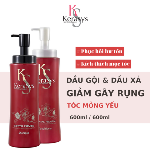 Dầu gội xả thảo dược Kerasys Oriental Premium Hàn Quốc giảm gãy rụng, phục hồi hư tổn 600ml