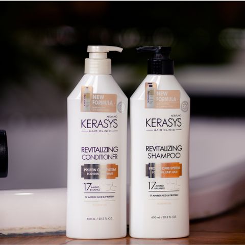 Dầu gội tăng cường độ đàn hồi cho sợi tóc mảnh, yếu, khó tạo kiểu Kerasys Revitalizing Shampoo 600ml