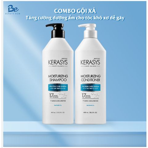 Dầu Gội Xả Kerasys Moisturizing Shampoo cân bằng độ ẩm cho mái tóc khô xơ, dễ gãy rụng 600ml
