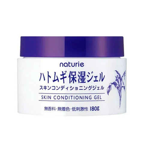Gel Dưỡng Ẩm Naturie Skin Conditioning Gel Chiết Xuất Hạt Ý Dĩ 180g,  Chiết xuất hạt ý dĩ (Hatomugi) giàu vitamin B1, B12 và axit amin, kết hợp cùng Glycerin giúp nuôi dưỡng và duy trì độ ẩm tự nhiên