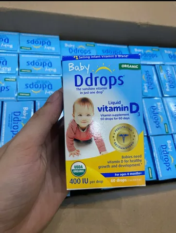 Baby Ddrops Vitamin D3 - Vitamin D3 thuần nhỏ giọt cho trẻ sơ sinh, lọ 60 giọt , chính hãng.my