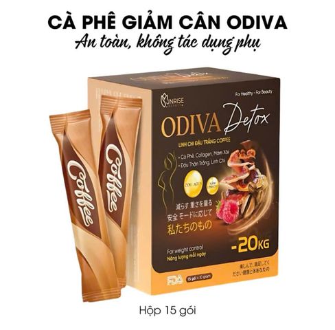 ( MUA 2 TẶNG 1) Cà Phê X2 Odiva Detox - Cafe Mâm Xôi Mix Đông Trùng, Quả Bứa, Mâm Xôi ( 1 HỘP 15 GÓI )