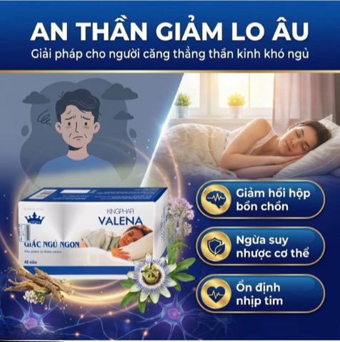 Viên uống giúp an thần hỗ trợ dễ ngủ Valena Kingphar (4 vỉ x 10 viên)